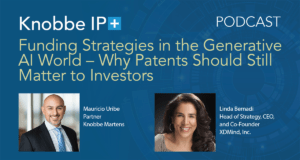 Knobbe IP+ Podcast featuring Linda Bernardi