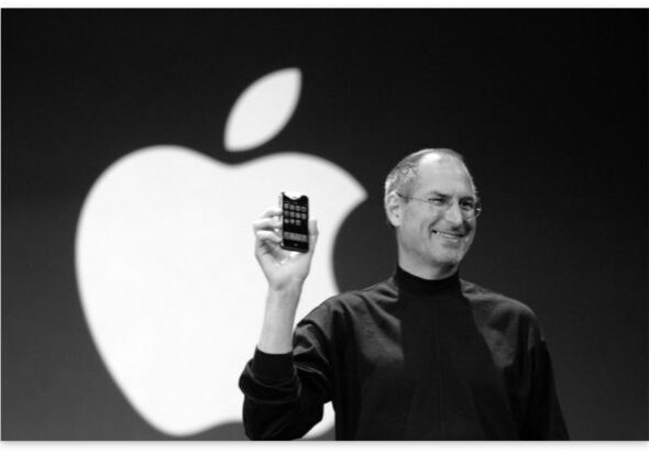 Steve Jobs with first iPhone